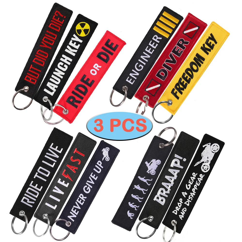 Motorcycle Key Chain Mixed Styles Launch Keychain Scooters Luggage Tag Embroider