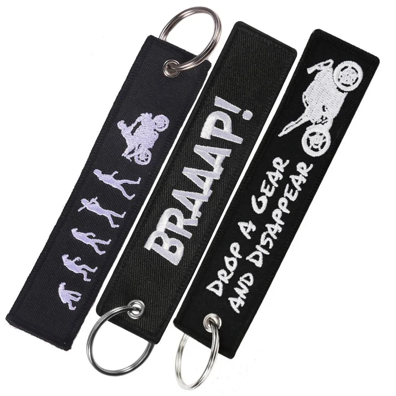Motorcycle Key Chain Mixed Styles Launch Keychain Scooters Luggage Tag Embroider