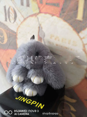 Rabbit Fur Hairball Car Keychain Bag Hanging Bunny Pendant