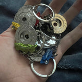 Colorful Metal Wheel Brake Disc Key Ring Holder