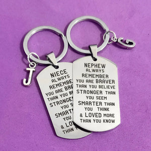 Military Tags DIY Keyring Stainless Steel Niece Nephew Birthd