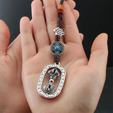 Car Rearview Mirror Prayer Wheel Pendant Chinese Decor Ornament