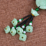 Jade Gourd Guan Yin Maitreya Car Pendant