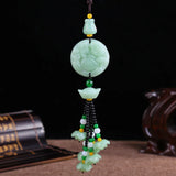 Jade Gourd Guan Yin Maitreya Car Pendant