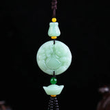 Jade Gourd Guan Yin Maitreya Car Pendant