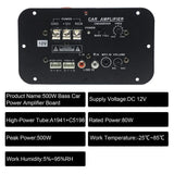 500W Car Subwoofer Amplifier Board, High Power HiFi Amplifier 12V