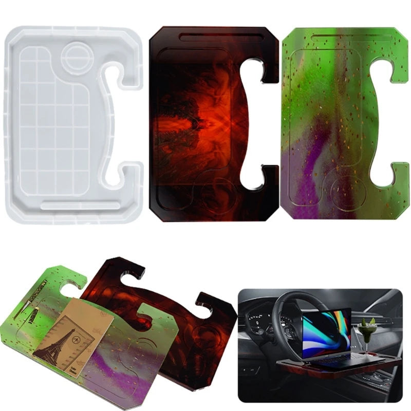 Car Tray Resin Mold Silicone, Auto Wheel Desk Silicone Mold