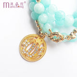 Natural Jade Bead Allah Pendant Necklace Muslim Bracelet Gift
