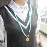 Natural Jade Bead Allah Pendant Necklace Muslim Bracelet Gift