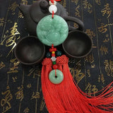 Chinese High-End Jade Pixiu Rearview Mirror Car Interior Pendant