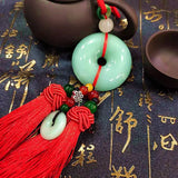 Chinese High-End Jade Pixiu Rearview Mirror Car Interior Pendant