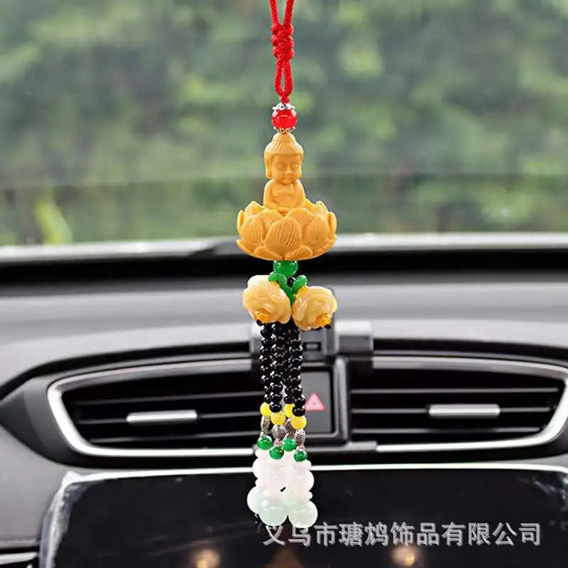 Chinese Jade Pixiu Car Interior Pendant Rearview Mirror Hanging