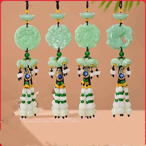 High-End Jade Pixiu Car Interior Pendant