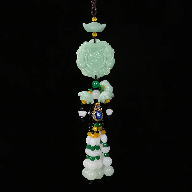 High-End Jade Pixiu Car Interior Pendant