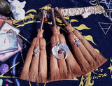 Car Wicca Witch Broom Crystal Pendant - Quartz Witch Accessories