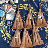 Car Wicca Witch Broom Crystal Pendant - Quartz Witch Accessories