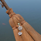 Car Wicca Witch Broom Crystal Pendant - Quartz Witch Accessories