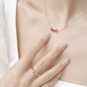 Deep Citrine Lucky Clavicle Necklace - Sterling Silver