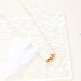 Deep Citrine Lucky Clavicle Necklace - Sterling Silver