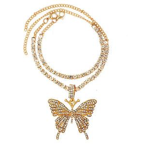 Caraquet Bling Crystal Butterfly Anklet for Women