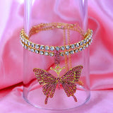 Caraquet Bling Crystal Butterfly Anklet for Women