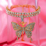 Caraquet Bling Crystal Butterfly Anklet for Women