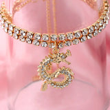 Caraquet Vintage Rhinestone Dragon Anklet, Beach Foot Jewelry