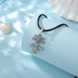Eudora 925 Silver Cross Necklace Christian Pendant