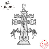 Eudora 925 Silver Cross Necklace Christian Pendant