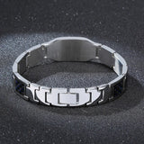 Carbon Fiber Bracelet Men Star of David Logo Stainless Steel Hand Chain