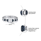 Carbon Fiber Bracelet Men Star of David Logo Stainless Steel Hand Chain