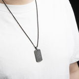 Carbon Fiber Pendant Steel Military Pen Dog Tag Retro Necklace