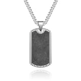 Carbon Fiber Pendant Steel Military Pen Dog Tag Retro Necklace