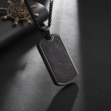 Carbon Fiber Pendant Steel Military Pen Dog Tag Retro Necklace