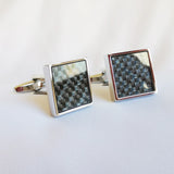 Carbon Fiber Men's Cufflinks Business Wedding Accessories