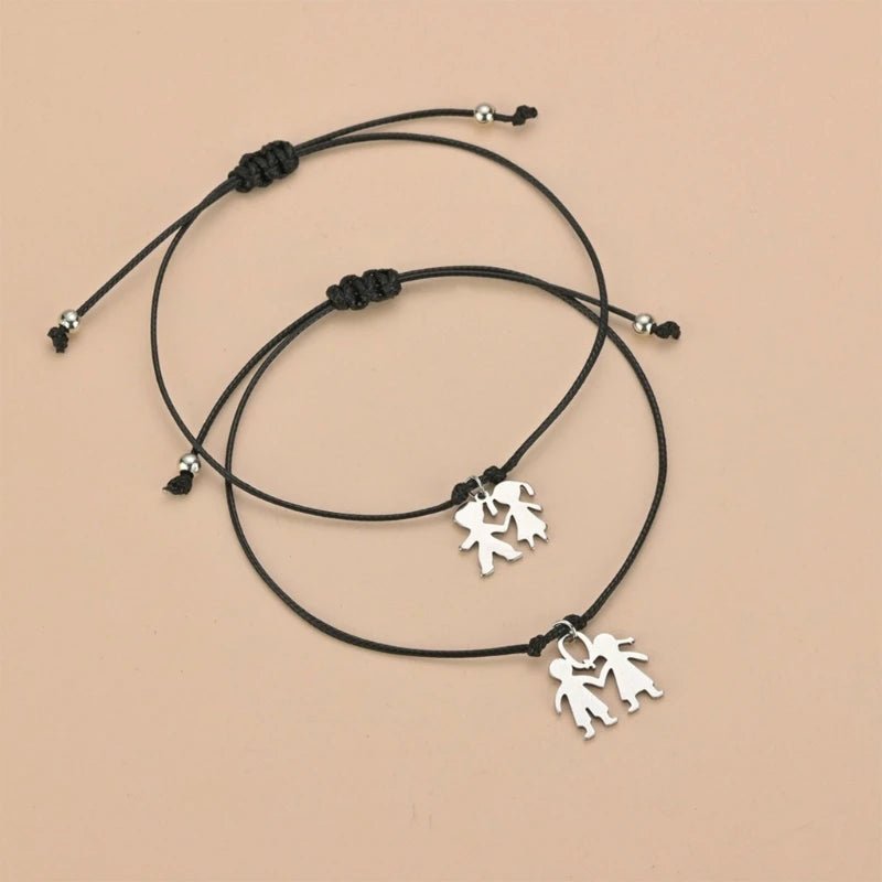 Alloy Villain Adjustable Braided Bracelet Hand Rope