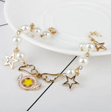 Card Captor Sakura Bracelet Pink Sakura Pearl Hollow Star Anime Girl Jewelry