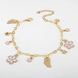 Card Captor Sakura Bracelet Pink Sakura Pearl Hollow Star Anime Girl Jewelry