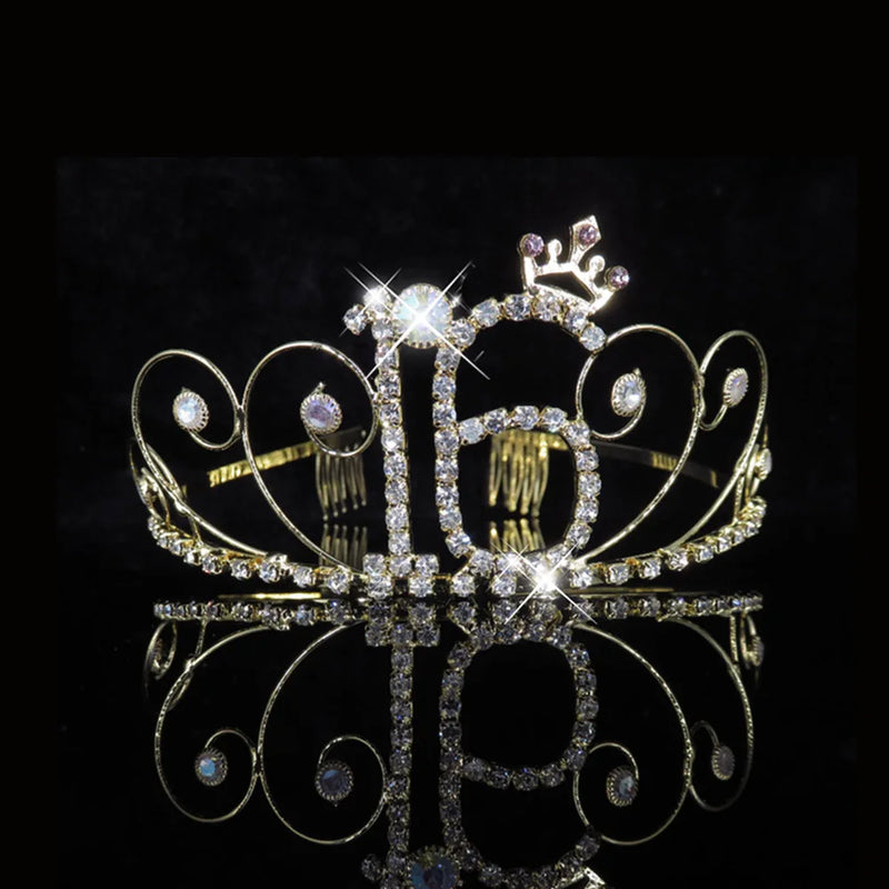 Teen Girls Birthday Crystal Tiara Crown Hairband Party Hair Accessories