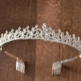 Alloy Rhinestone Hair Comb Crown Wedding Tiara