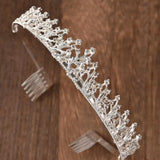 Alloy Rhinestone Hair Comb Crown Wedding Tiara