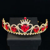 European American Crown Bridal Headband Orange Peach Heart Crown