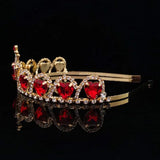 European American Crown Bridal Headband Orange Peach Heart Crown