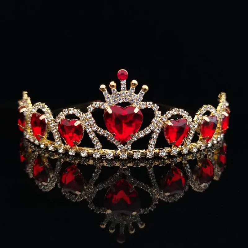 European American Crown Bridal Headband Orange Peach Heart Crown