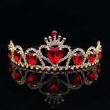 European American Crown Bridal Headband Orange Peach Heart Crown
