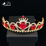 European American Crown Bridal Headband Orange Peach Heart Crown