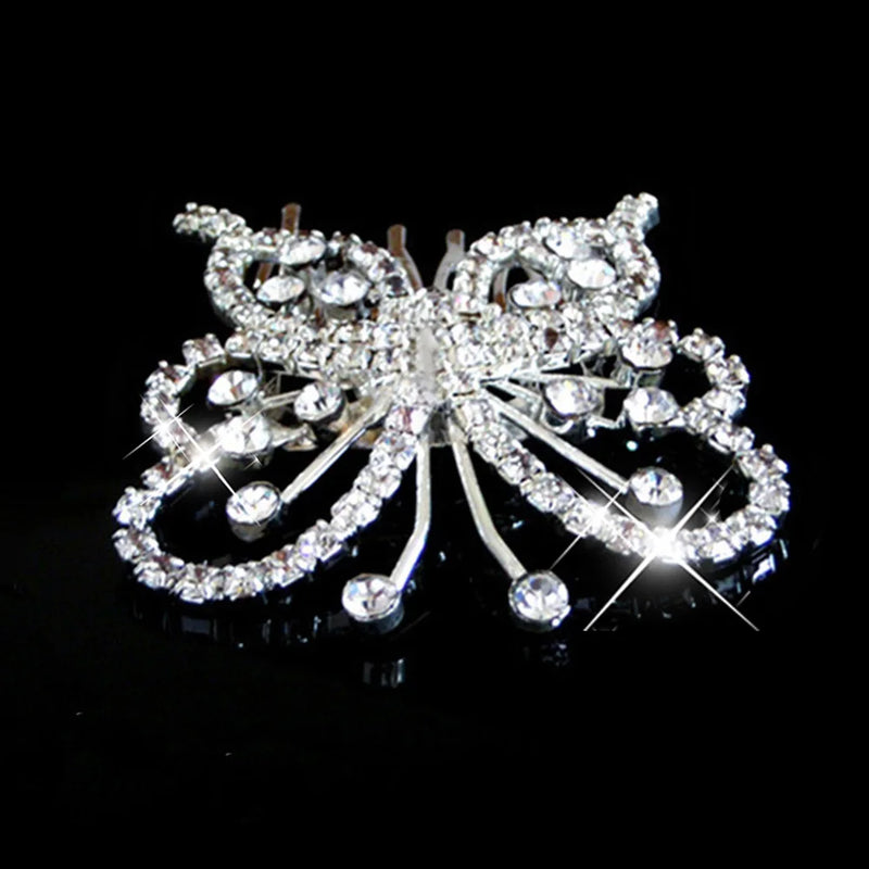 Crystal Hair Combs Rhinestone Bridal Hair Jewelry Charm Floral Women
