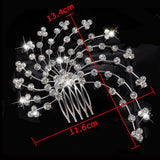 Crystal Hair Combs Rhinestone Bridal Hair Jewelry Charm Floral Women