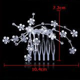 Crystal Hair Combs Rhinestone Bridal Hair Jewelry Charm Floral Women