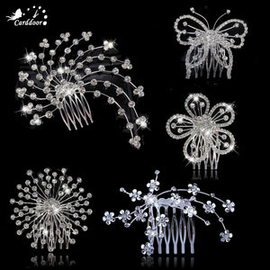 Crystal Hair Combs Rhinestone Bridal Hair Jewelry Charm Floral Women
